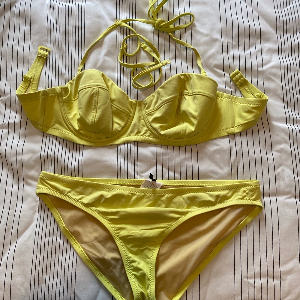 J. Crew Yellow Bikini Set 34D with underwire